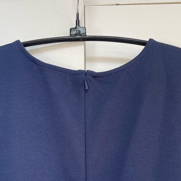 NWT Halogen Blue Sleeveless Button Detail Zip Back Side Slit Dress Office Work - Picture 10 of 13